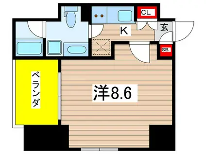 コンフォリア・リヴ森下MUTIO(1K/5階)の間取り写真
