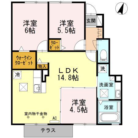 ＪＲ東海道本線 浜松駅 バス乗車時間：32分 最寄りバス停で下車 徒歩8分 2階建 築11年(3LDK/1階)の間取り写真