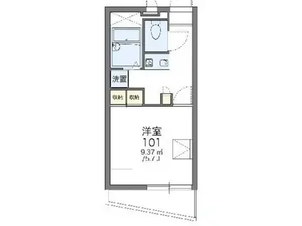 レオパレスメイ トルチェ(1K/3階)の間取り写真