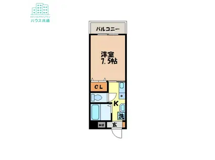 レスピーロ(1K/4階)の間取り写真