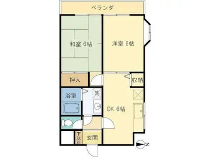 ブリスベンコーポラス(2DK/4階)の間取り写真