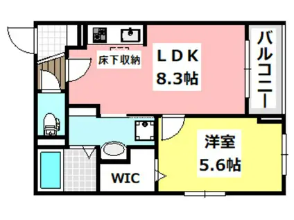 STONES(1K/2階)の間取り写真