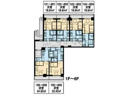 レオパレスFLAT浜松町(1K/6階)の間取り写真