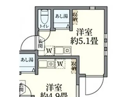 アーンベスト北新宿(ワンルーム/1階)の間取り写真