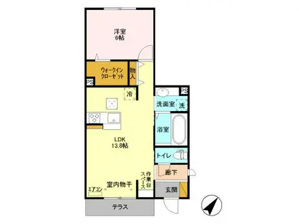 メゾン・ド・TJ2(1LDK/1階)の間取り写真