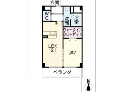 プレドラガール(1LDK/2階)の間取り写真