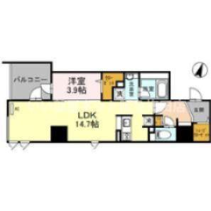 YS COURT東梅田(1LDK/9階)の間取り写真