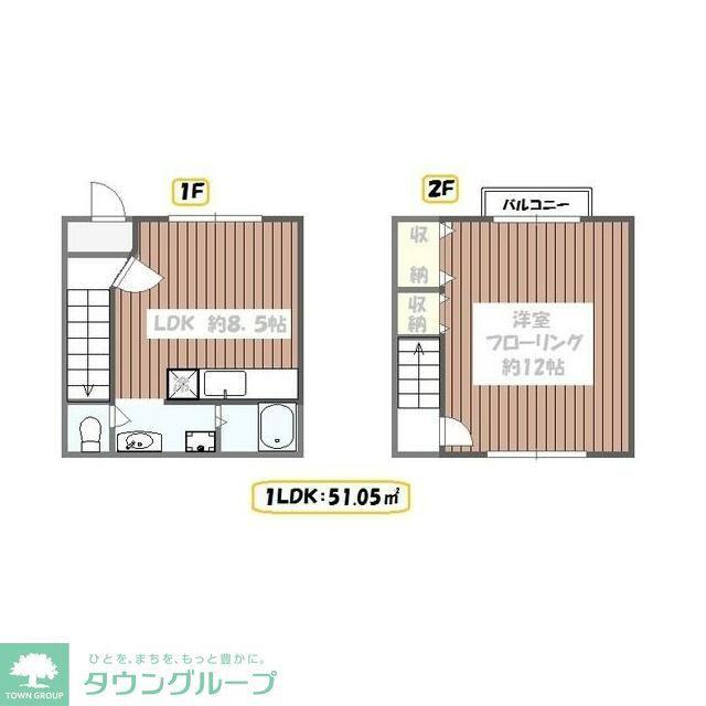 シャンブル江戸川VIII(1LDK/1階)の間取り写真