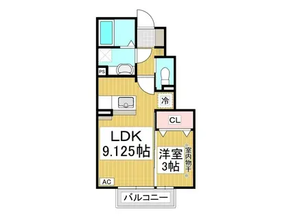 カーサ・Y II(1LDK/1階)の間取り写真