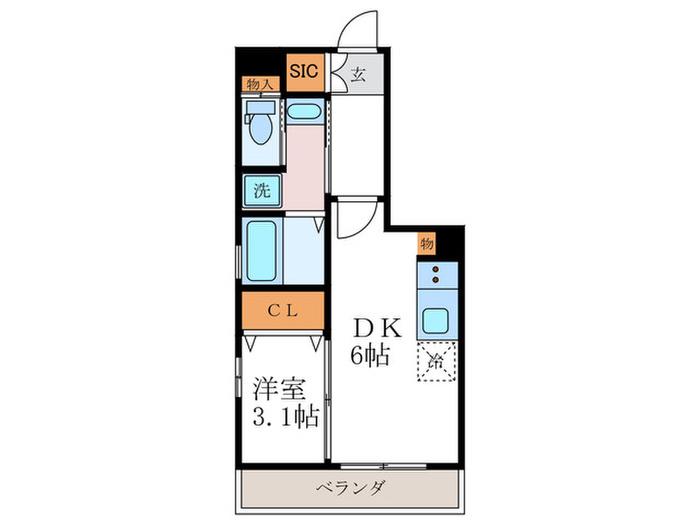LIVE FLAT京都西院(1DK/4階)の間取り写真