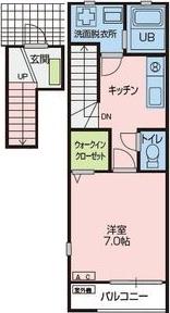アパートメント コノハ(1K/2階)の間取り写真
