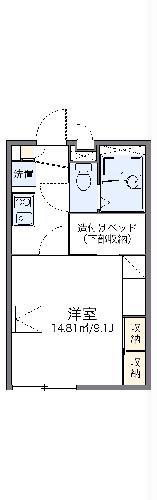 レオパレスピソII(1K/1階)の間取り写真
