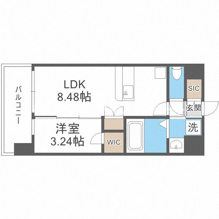 エスリードレジデンス都島ノース(1LDK/5階)の間取り写真