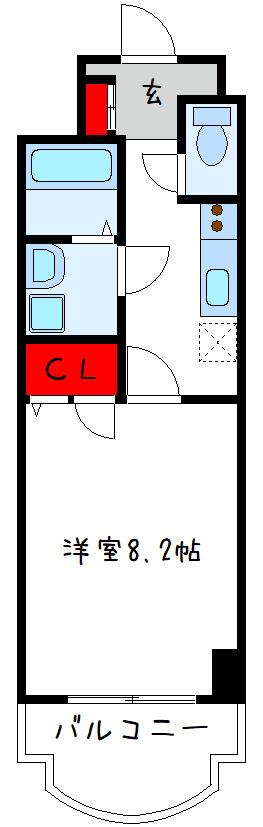 ルミエール八尾II(1K/3階)の間取り写真