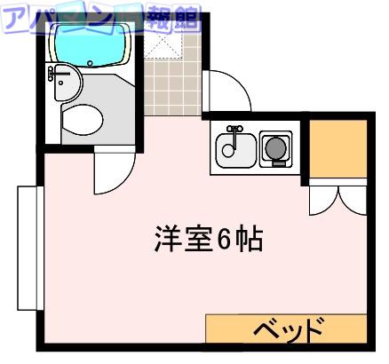 サウスコート(ワンルーム/2階)の間取り写真