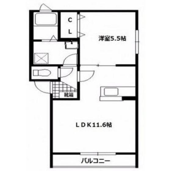 ルプランタン(1LDK/1階)の間取り写真