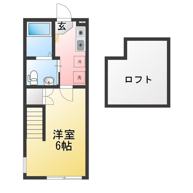 シティハイツ鹿沼台(1K/1階)の間取り写真