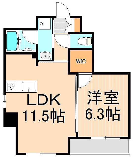 ラグゼナ北千住(1LDK/11階)の間取り写真