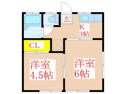 エスペランサIII(2K/2階)の間取り写真