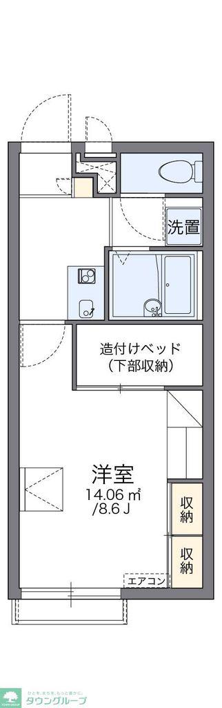 レオパレスミディ(1K/2階)の間取り写真