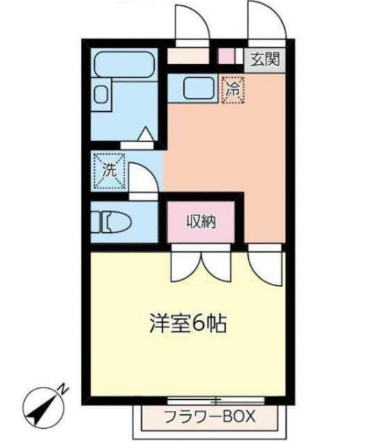 プレジールホーゲン(1K/2階)の間取り写真