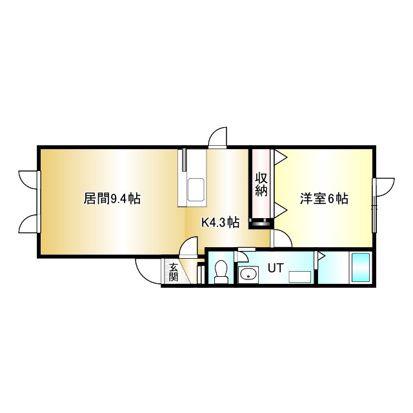 ラフィーネA(1LDK/2階)の間取り写真