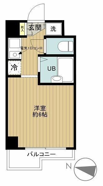 スカイコート文京小石川(ワンルーム/2階)の間取り写真