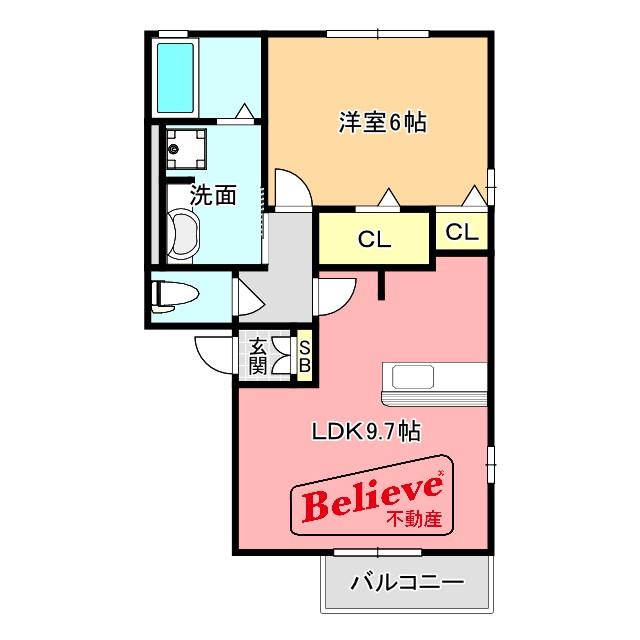 ランプロン(1LDK/1階)の間取り写真