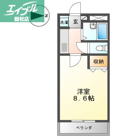 エステート山下(1K/2階)の間取り写真