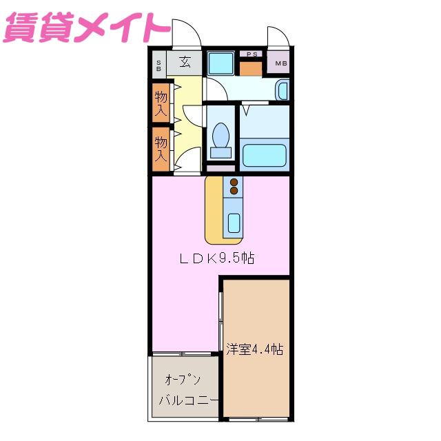 クオーレトラストIII(1LDK/3階)の間取り写真