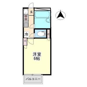 コーポカドタ(1K/1階)の間取り写真