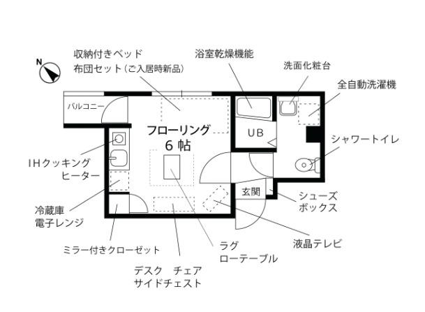 プチグランデミオ(ワンルーム/2階)の間取り写真