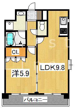音羽ハイツ(1LDK/2階)の間取り写真