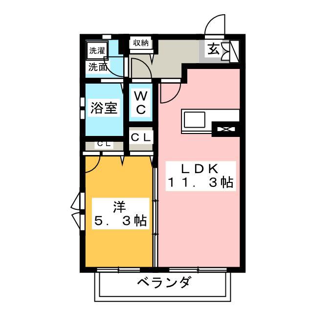 イリオス(1LDK/2階)の間取り写真