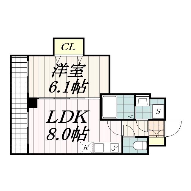 金太郎ヒルズ155(1LDK/6階)の間取り写真