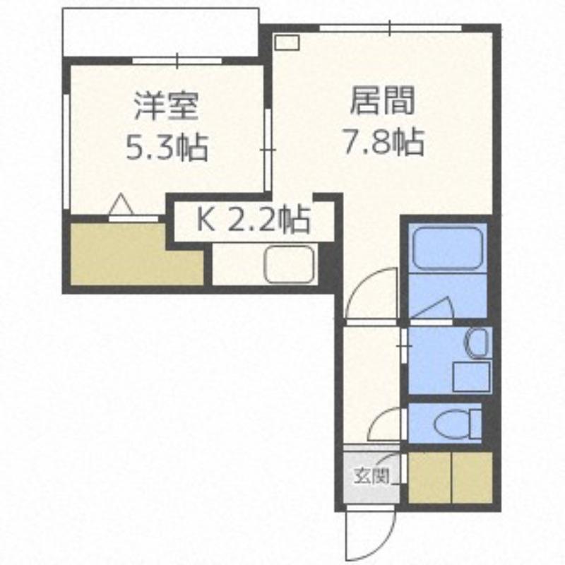 シティレジデンス北13条東(1LDK/3階)の間取り写真