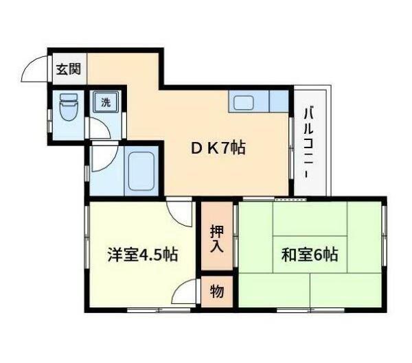 ラフォーレ(2DK/2階)の間取り写真