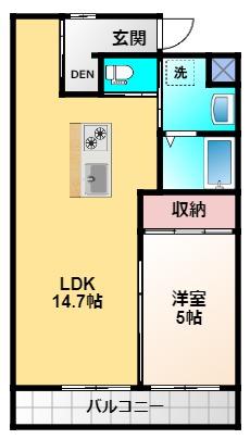 COMODO KOWA(1LDK/2階)の間取り写真