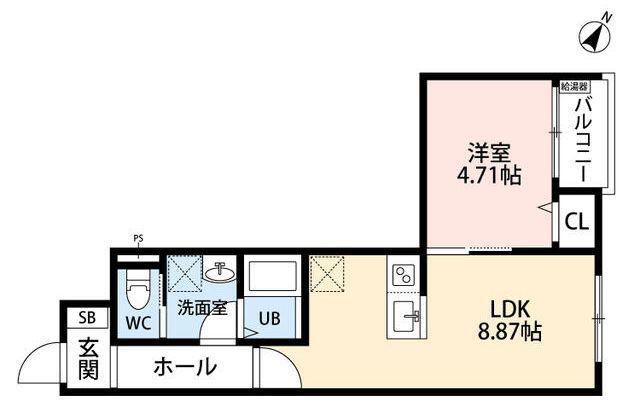 立川セイワレジデンスIII(1LDK/1階)の間取り写真