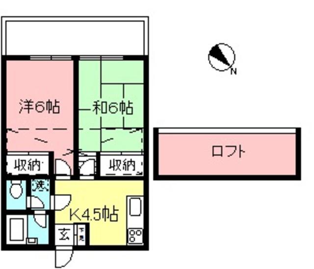 グレースガーデン(2K/2階)の間取り写真