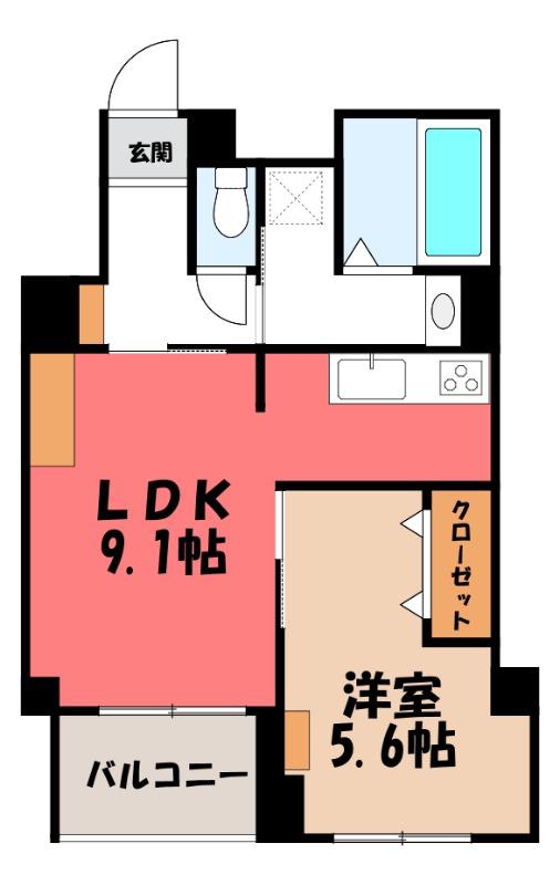 オーベルジュ(1LDK/5階)の間取り写真