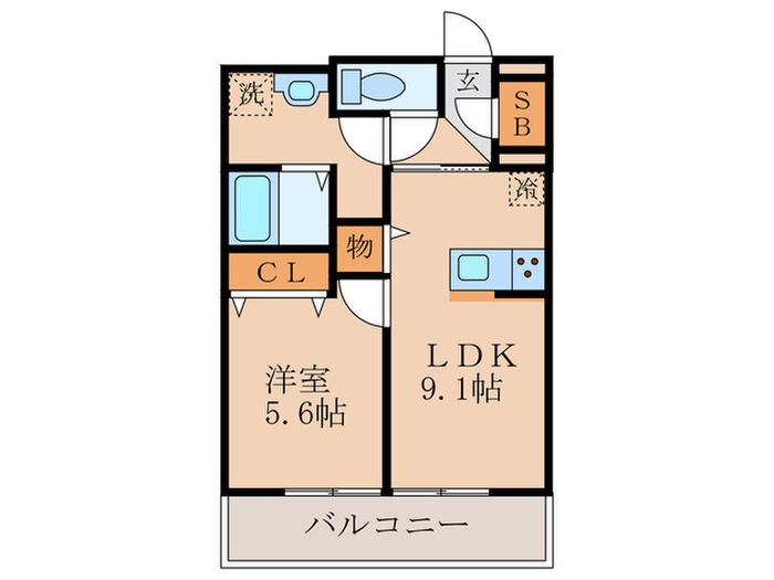 フロレゾン醍醐(1LDK/3階)の間取り写真