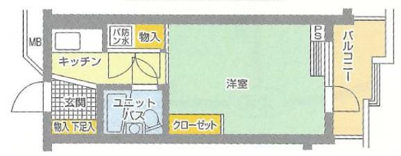 エムズ南林間(ワンルーム/2階)の間取り写真