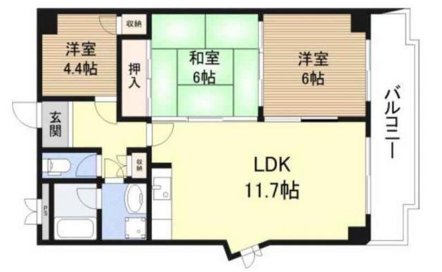 サンシャイン山下(3LDK/2階)の間取り写真