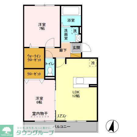 プリムヴェール十一番館(2LDK/3階)の間取り写真