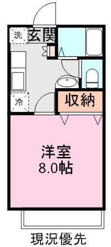 ジャルハイツB(1K/1階)の間取り写真