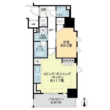 アトラス北品川(1LDK/2階)の間取り写真