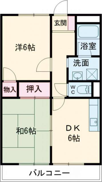 フォーテューナ(2DK/1階)の間取り写真