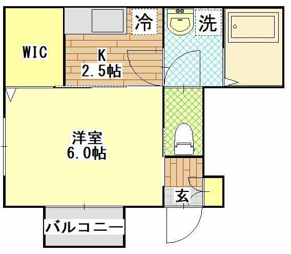 フォンテーヌ若葉(1K/1階)の間取り写真
