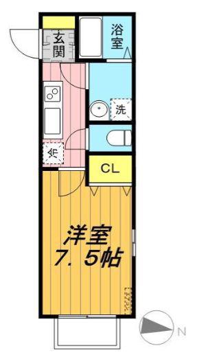 インペリアルコート(1K/1階)の間取り写真